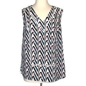 Halogen Pink Geometric Print Sleeveless Blouse